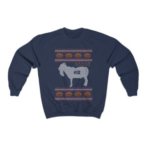 Brady GOAT Ugly Christmas Sweater Unisex Heavy Blend Crewneck Sweatshirt