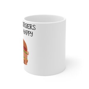 Pugs and Burgers Make Me Happy Mug 11 oz