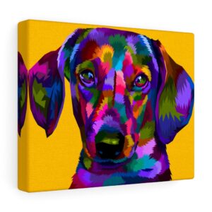 Colorful Rainbow Bright Dachshund Dog Canvas Gallery Wraps