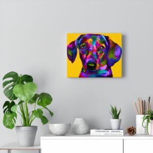 Colorful Rainbow Bright Dachshund Dog Canvas Gallery Wraps