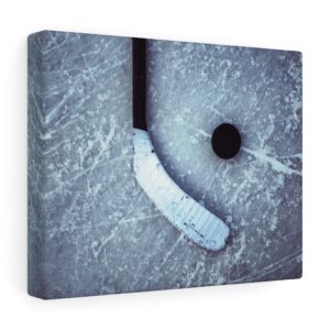 Ice Hockey – Hockey Stick and Puck – Canvas Gallery Wraps