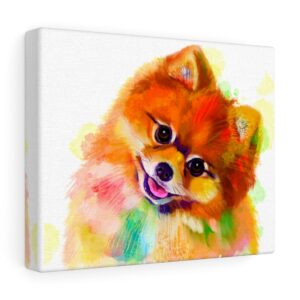 Pomeranian Colorful Rainbow Watercolour Abstract Art – Wall Decor – Love my Pom – Canvas Gallery Wraps