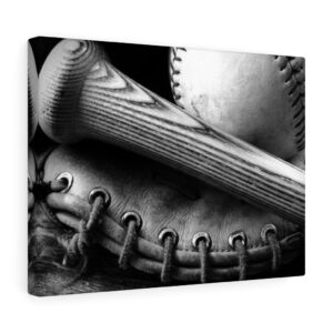 Vintage Baseball Mitt Bat Canvas Gallery Wraps