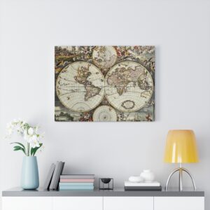 Old World Hemisphere Map 1668 – Maps – Canvas Gallery Wraps