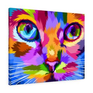 Colorful Cat Art Canvas Gallery Wraps