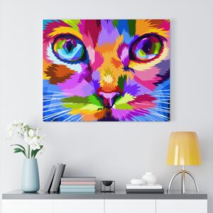 Colorful Cat Art Canvas Gallery Wraps