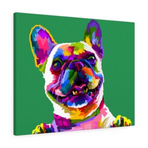 Colorful Rainbow French Bulldog Canvas Gallery Wraps Modern Abstract Art