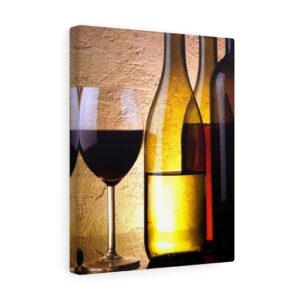 Red Wine Glass and Bottles  Canvas Gallery Wraps