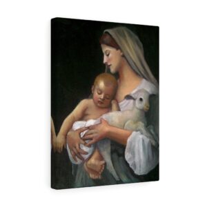 Baby Jesus Virgin Mary Blessed Mother Baby Lamb Holy Savior Canvas Gallery Wraps