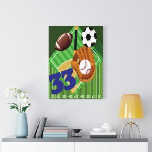 Football Baseball Soccer Sports Canvas Gallery Wrap