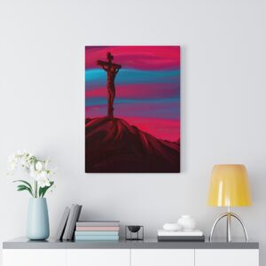 Jesus on Cross Crucifixion Colorful Sunrise Religious Easter Canvas Gallery Wraps Wall Art Wall Decor