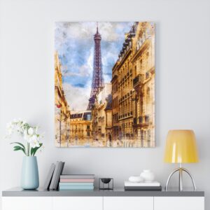 Eiffel Tower On Paris Street Canvas Gallery Wraps