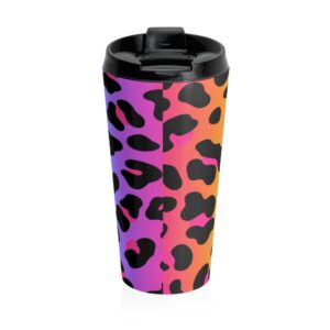 Rainbow Leopard Print Stainless Steel Travel Mug