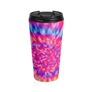 Rainbow Tie Dye all over print Stainless Steel Travel Mug