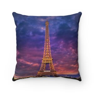 Eiffel Tower Paris France Spun Polyester Square Pillow