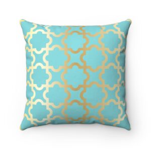 Moroccan Pattern Design Arabic Geometric Spun Polyester Square Pillow