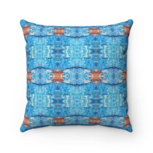 Blue and Brown Retro Design Spun Polyester Square Pillow