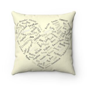 Copy of Custom Names in Heart Spun Polyester Square Pillow