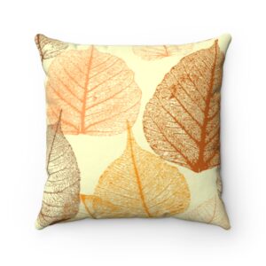 Fall Autumn Leaves Pattern – Thanksgiving – Spun Polyester Square Pillow
