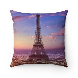 Eiffel Tower Spun Polyester Square Pillow