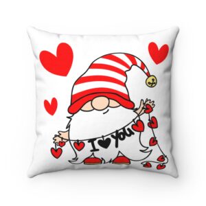 Valentine’s Day Spun Polyester Square Pillow – Cute Pillow – Decor – Hearts – I Love You – Kids Pillow