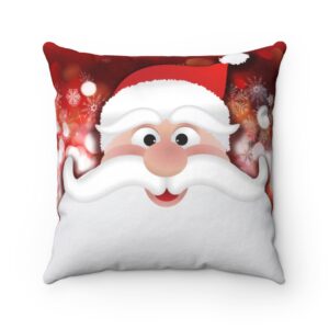 Funny Cheerful Santa Claus Spun Polyester Square Pillow