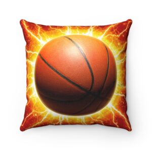 Lighting Basketball Pillow – Basketball Room – Decor – Theme – Spun Polyester Square Pillow