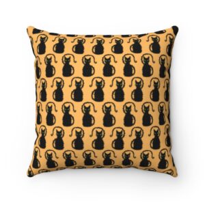 Halloween Black Cats Spun Polyester Square Pillow