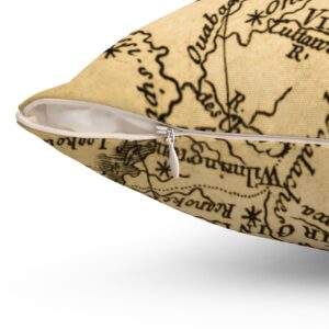 Old map East coast of America – Canada Map – Spun Polyester Square Pillow