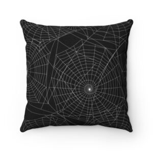 Spider Pattern Pillow, Halloween Design – Spooky – Spun Polyester Square Pillow