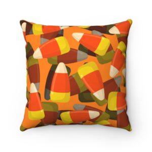 Fun Candy Corn Pillow – candycorn – Halloween Pillow – Fall – Spun Polyester Square Pillow