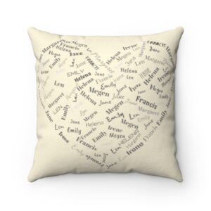 Helena Personalized Pillow with Kids Names on It in Heart shape – Mom Pillow – Mother’s Day Gift – Gift for Mom – Spun Polyester Square Pil