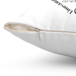 Custom White Pillow with Black Lettering Names in Heart Pillow – Spun Polyester Square Pillow