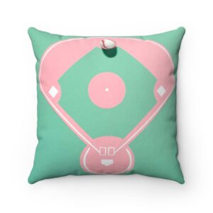 Baseball Field Spun Polyester Square Pillow