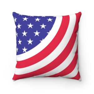 American Flag Spun Polyester Square Pillow Case