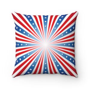 American Patriotic Spun Polyester Square Pillow Case