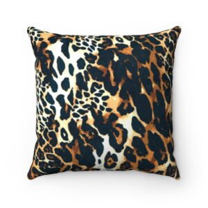 leopard pattern, jaguar pattern, animal fur Faux Suede Square Pillow Case