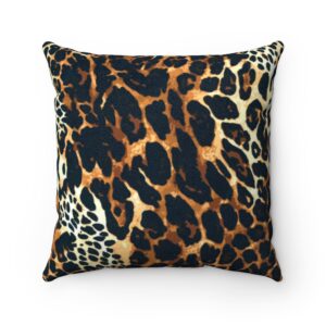 leopard pattern, jaguar pattern, animal fur Faux Suede Square Pillow Case