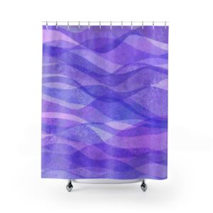 Purple Line Swirls Shower Curtains