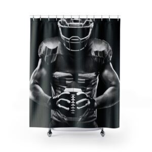 Football Player Shower Curtain – Football Bathroom – Football Fanatic