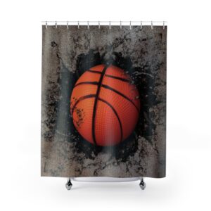 Basketball in Concrete Shower Curtains