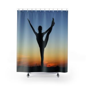 Gymnast Pose Silhouette Shower Curtain