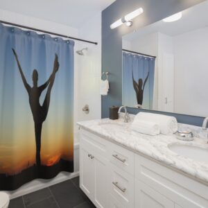 Gymnast Pose Silhouette Shower Curtain