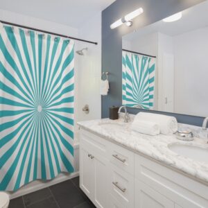 Hypnotic Blue and White Shower Curtain