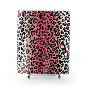 Pink Leopard Animal Print Shower Curtain