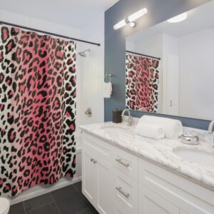 Pink Leopard Animal Print Shower Curtain