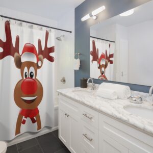 Reindeer Christmas Holiday Santa Shower Curtains