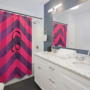 Personalized Pink and Purple chevron Shower Curtains