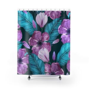 Blue Purple Tropical Shower Curtains