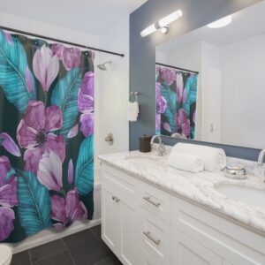 Blue Purple Tropical Shower Curtains